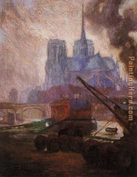 Notre Dame de Paris in the Rain painting - Diego Rivera Notre Dame de Paris in the Rain art painting